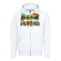 White basketball mama with leopard Zipper Hoodie - Zillion Design Studio
