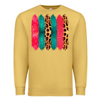 Antique Gold Colored Leopard and Wood Patterned Western Brush Strokes Premium Sweatshirt - Bettercallsaul