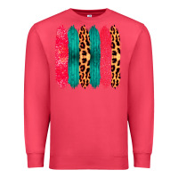 Cardinal Colored Leopard and Wood Patterned Western Brush Strokes Premium Sweatshirt - Bettercallsaul
