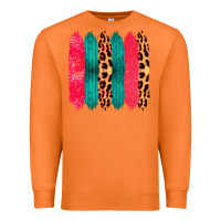 Carrot Colored Leopard and Wood Patterned Western Brush Strokes Premium Sweatshirt - Bettercallsaul
