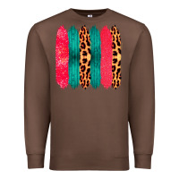 Chestnut Colored Leopard and Wood Patterned Western Brush Strokes Premium Sweatshirt - Bettercallsaul