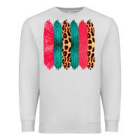 Dove Grey Colored Leopard and Wood Patterned Western Brush Strokes Premium Sweatshirt - Bettercallsaul