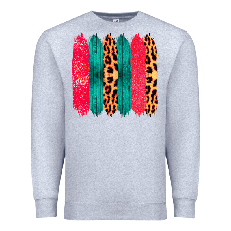 Colored Leopard And Wood Patterned Western Brush Strokes Premium Sweatshirt by Bettercallsaul | Teevron