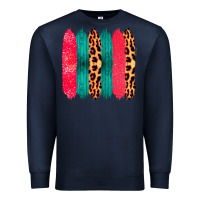 Navy Colored Leopard and Wood Patterned Western Brush Strokes Premium Sweatshirt - Bettercallsaul