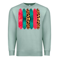 Seafoam Colored Leopard and Wood Patterned Western Brush Strokes Premium Sweatshirt - Bettercallsaul