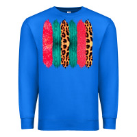 True Royal Colored Leopard and Wood Patterned Western Brush Strokes Premium Sweatshirt - Bettercallsaul