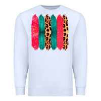White Colored Leopard and Wood Patterned Western Brush Strokes Premium Sweatshirt - Bettercallsaul