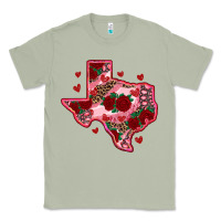 Matcha valentine' s day texas map with roses Classic Tee - RanaPortraitStore