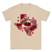 Mushroom valentine' s day texas map with roses Classic Tee - RanaPortraitStore