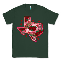Sports Green valentine' s day texas map with roses Classic Tee - RanaPortraitStore