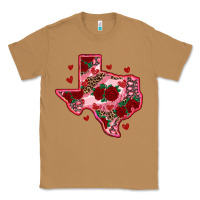 Toasted Coconut valentine' s day texas map with roses Classic Tee - RanaPortraitStore
