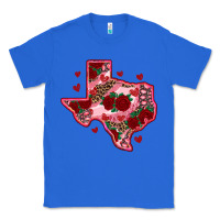 True Royal valentine' s day texas map with roses Classic Tee - RanaPortraitStore
