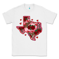White valentine' s day texas map with roses Classic Tee - RanaPortraitStore