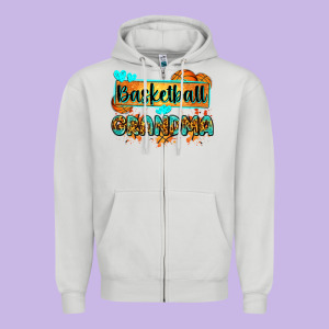Basketball Grandma With Leopard Zipper Hoodie Designed By Zillion Design Studio