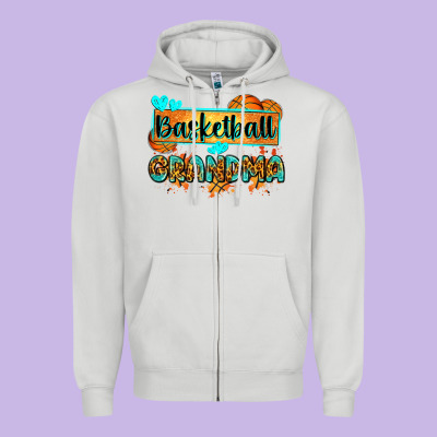 Basketball Grandma With Leopard Zipper Hoodie Designed By Zillion Design Studio