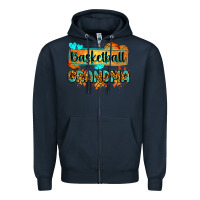 Navy basketball grandma with leopard Zipper Hoodie - Zillion Design Studio