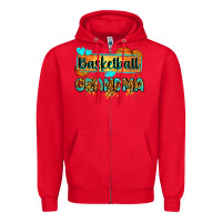 Red basketball grandma with leopard Zipper Hoodie - Zillion Design Studio