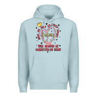 Blue Mist side by side or miles apart sisters will always be connected by heart Premium Hoodie - MaliasSmallBusiness