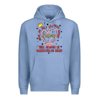 Colony Blue side by side or miles apart sisters will always be connected by heart Premium Hoodie - MaliasSmallBusiness