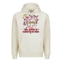 Oatmeal Heather side by side or miles apart sisters will always be connected by heart Premium Hoodie - MaliasSmallBusiness
