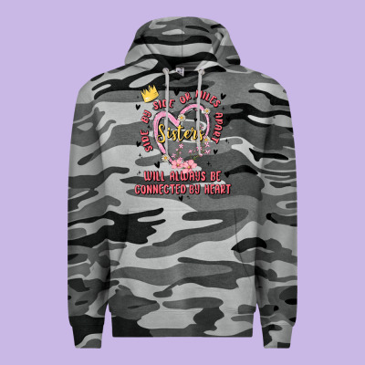 Side By Side Or Miles Apart Sisters Will Always Be Connected By Heart Premium Hoodie Designed By Maliassmallbusiness