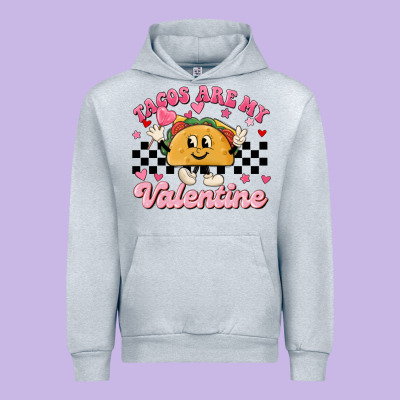 Tacos Are My Valentine Urban Hoodie Designed By Maliassmallbusiness