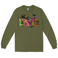 Army Green love halloween heifer Long Sleeve Tee - AdoDesignShop