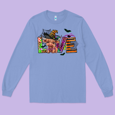 Love Halloween Heifer Long Sleeve Tee Designed By Adodesignshop