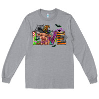 Heather Grey love halloween heifer Long Sleeve Tee - AdoDesignShop