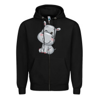 Black hippo Zipper Hoodie - texasbilliewilder