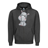 Charcoal Heather hippo Zipper Hoodie - texasbilliewilder