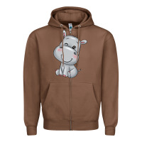 Chestnut hippo Zipper Hoodie - texasbilliewilder