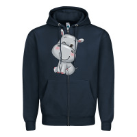 Navy hippo Zipper Hoodie - texasbilliewilder