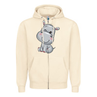 Sandshell hippo Zipper Hoodie - texasbilliewilder