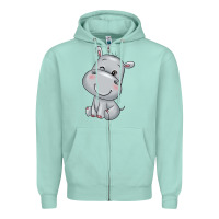 Seafoam hippo Zipper Hoodie - texasbilliewilder