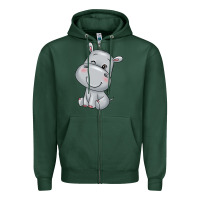 Sports Green hippo Zipper Hoodie - texasbilliewilder