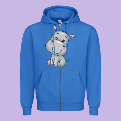 Hippo Zipper Hoodie Designed By Texasbilliewilder