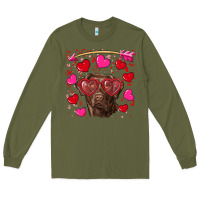 Army Green Valentine's day  labrador retriever Long Sleeve Tee - RanaPortraitStore