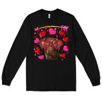 Black Valentine's day  labrador retriever Long Sleeve Tee - RanaPortraitStore