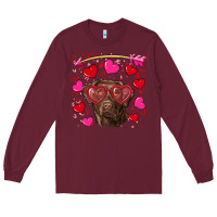 Burgundy Valentine's day  labrador retriever Long Sleeve Tee - RanaPortraitStore