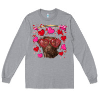 Heather Grey Valentine's day  labrador retriever Long Sleeve Tee - RanaPortraitStore