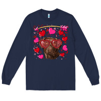 Navy Valentine's day  labrador retriever Long Sleeve Tee - RanaPortraitStore
