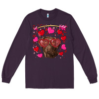 Plum Valentine's day  labrador retriever Long Sleeve Tee - RanaPortraitStore