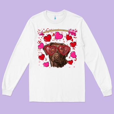 Long Sleeve Tee Valentine's day  labrador retriever