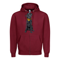 Burgundy labrador retriever with overflow Zipper Hoodie - texasbilliewilder