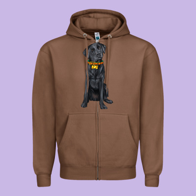 Labrador Retriever With Overflow Zipper Hoodie Designed By Texasbilliewilder