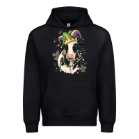 Black mardi gras cow Urban Hoodie - MaliasSmallBusiness