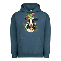 Pigment Midnight Navy mardi gras cow Urban Hoodie - MaliasSmallBusiness