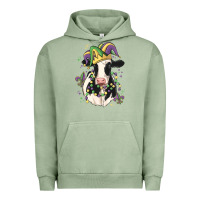 Pigment Oil Green mardi gras cow Urban Hoodie - MaliasSmallBusiness