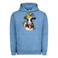 Pigment Pebble Blue mardi gras cow Urban Hoodie - MaliasSmallBusiness